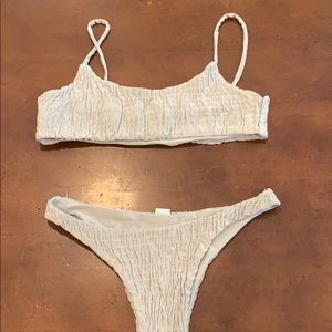 Grey Crinkle Texture Bikini